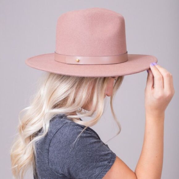 Lack Of Color The Fleur in Dusty Mauve Fedora with leather band sz Small - Picture 3 of 8